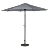Parasol Ogrodowy Prosty Szary front rozłożony.jpg