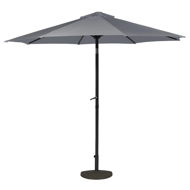 Parasol Ogrodowy Prosty Szary front rozłożony.jpg