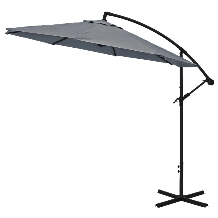 Parasol Ogrodowy Boczny Szary bok.jpg