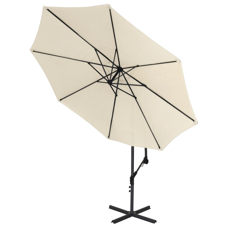 Parasol Ogrodowy Boczny Kremowy  front.jpg