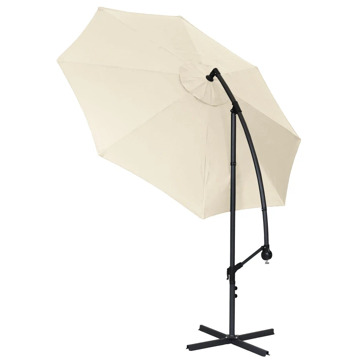 Parasol Ogrodowy Boczny Kremowy tył.jpg